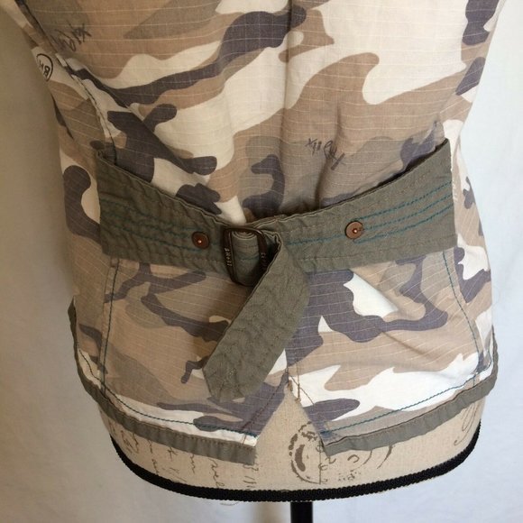 Woodstock Music Festival Vest Army Denim Basic House Green Olive HENDRIX  Zip Up - Picture 4 of 12